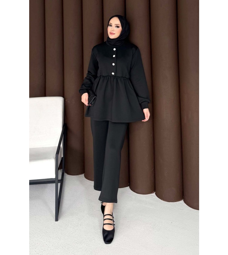 Taşlı Düğmeli Scuba Takım